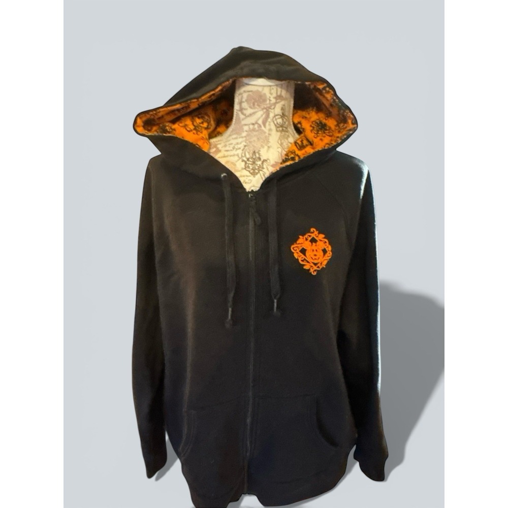 Disney Parks Halloween Zip Up Hoodie Youth Large Womens + 3XL Afraid Of The Park